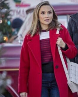 Tis the Season to be Merry Rachael Leigh Red Wool Coat