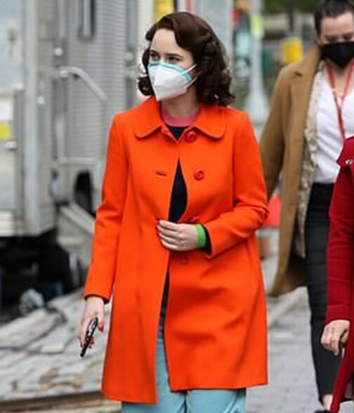 Rachel Brosnahan The Marvelous Mrs Maisel S04 Wool Orange Coat - Image 2