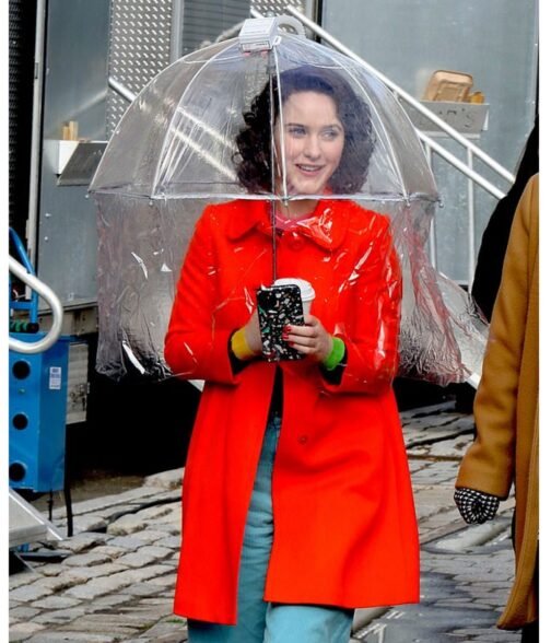 Rachel Brosnahan The Marvelous Mrs Maisel S04 Wool Orange Coat - Image 6