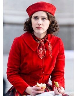 Rachel Brosnahan The Marvelous Mrs Maisel S05 Red Suede Jacket