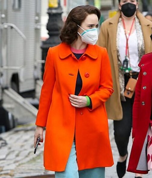 Rachel Brosnahan The Marvelous Mrs Maisel S04 Wool Orange Coat - Image 3