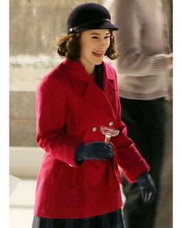 Rachel Brosnahan The Marvelous Mrs Season 05 Red Peacoat