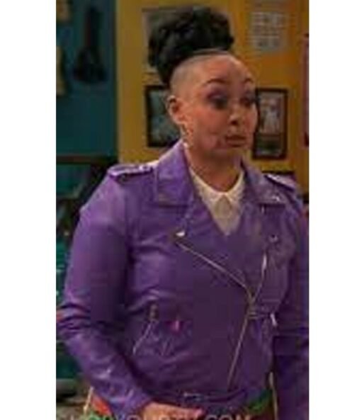 Raven’s Home Raven Symone Purple Leather Jacket - Image 5