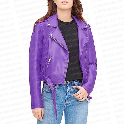 Raven’s Home Raven Symone Purple Leather Jacket - Image 4