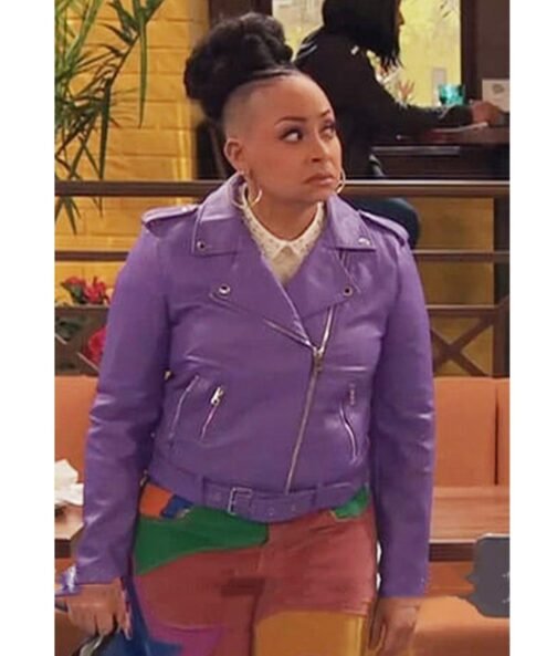 Raven’s Home Raven Symone Purple Leather Jacket - Image 2