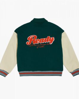 Ready Letterman Green and Off White Jacket