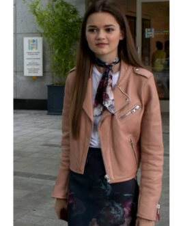 Red Band Society Ciara Bravo Pink Leather Jacket