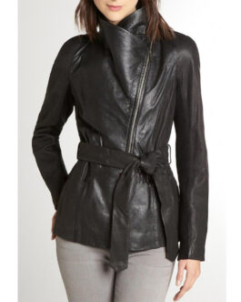 Once Upon a Time S03 Lana Parrilla Black Leather Jacket