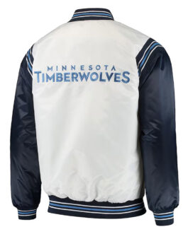 Renegade Minnesota Timberwolves White and Navy Jacket