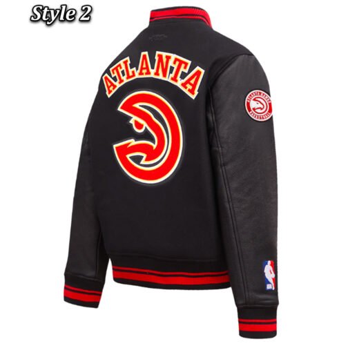 Atlanta Hawks Retro Classic Rib Varsity Jacket - Image 14