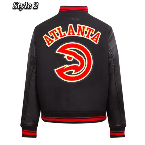 Atlanta Hawks Retro Classic Rib Varsity Jacket - Image 6