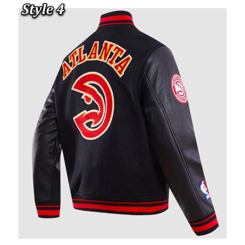 Atlanta Hawks Retro Classic Rib Varsity Jacket - Image 12