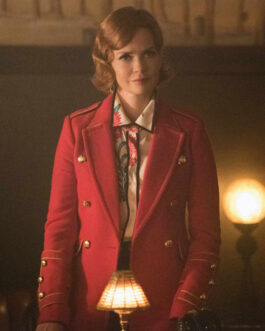 Riverdale Nathalie Boltt Military Red Wool Coat