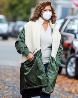 Queen Latifah The Equalizer Green and White Coat
