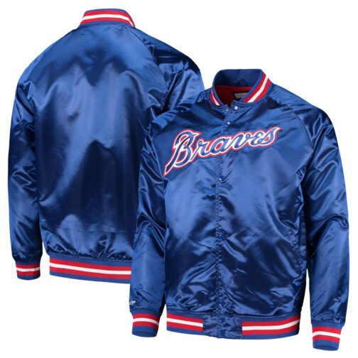 Atlanta Braves Lightweight Satin Full-Snap Jacket - Image 3
