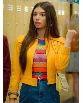 Sex Education Mimi Keene Yellow Leather Jacket