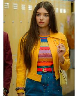 Sex Education Mimi Keene Yellow Leather Jacket