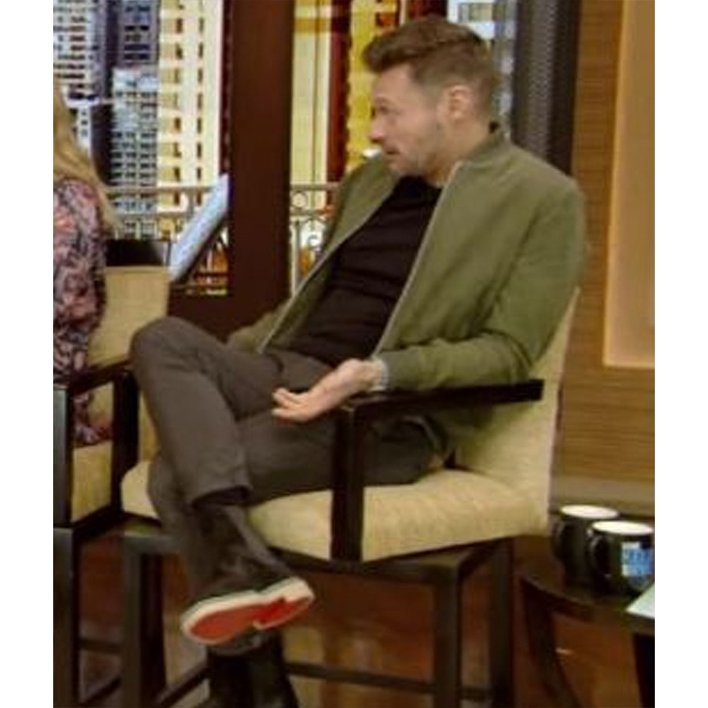 Ryan Seacrest Live with Kelly and Ryan Suede Bomber Jacket - Image 7