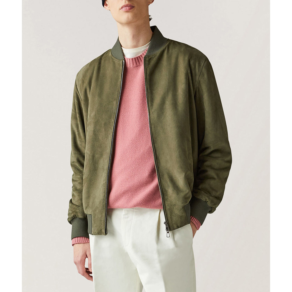 Ryan Seacrest Live with Kelly and Ryan Suede Bomber Jacket - Image 4