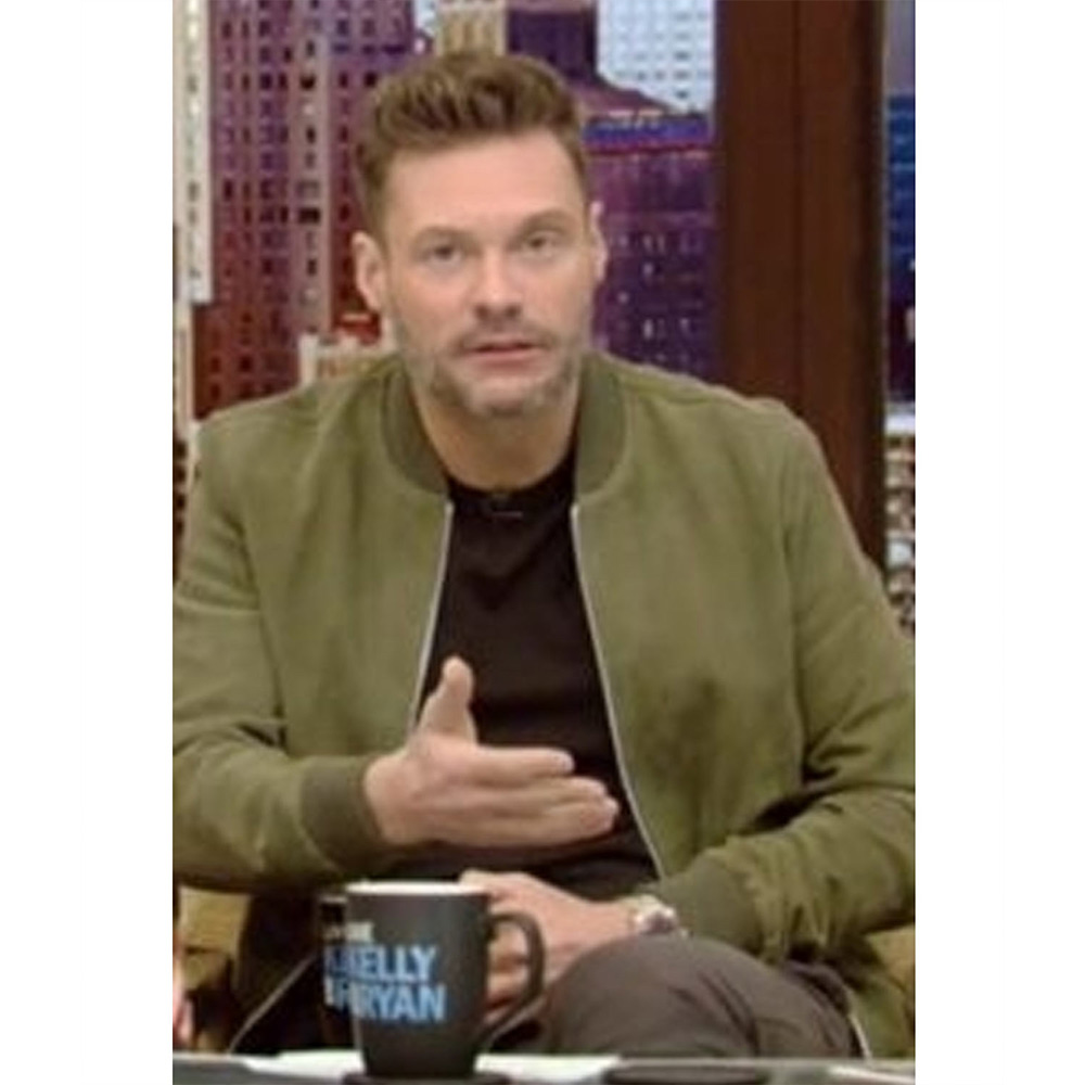 Ryan Seacrest Live with Kelly and Ryan Suede Bomber Jacket - Image 2