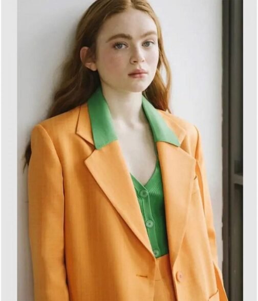 Stranger Things S04 Max Mayfield Wool Blend Orange Blazer - Image 5