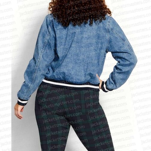 Cruel Summer Sadie Stanley Denim Bomber Jacket - Image 4