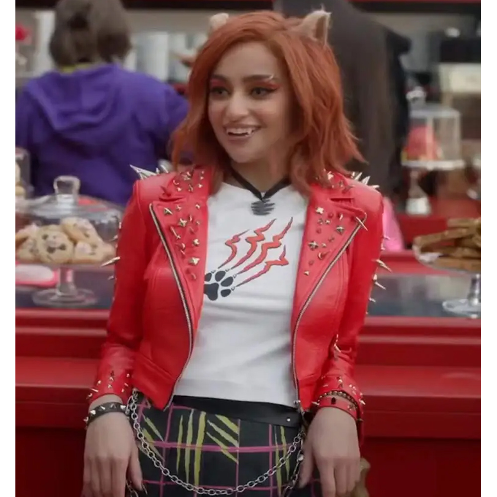 Salena Qureshi Monster High 2 Red Leather Jacket - Image 4