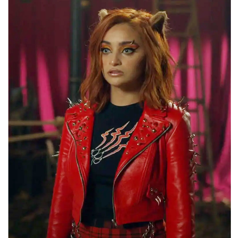 Salena Qureshi Monster High 2 Red Leather Jacket - Image 7