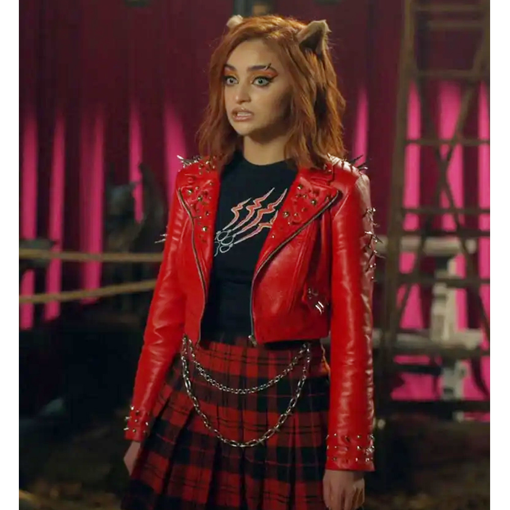Salena Qureshi Monster High 2 Red Leather Jacket - Image 8