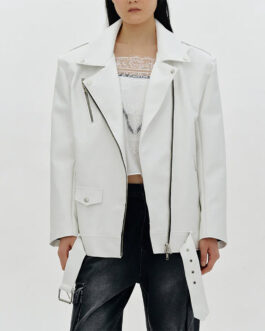 Better Things S04 Pamela Adlon White Leather Jacket