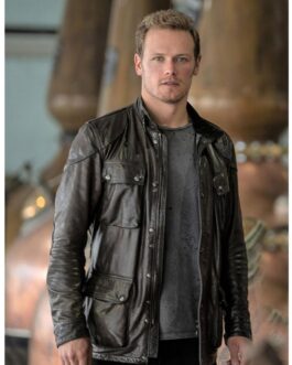 Men in Kilts A Roadtrip with Sam Heughan Black Leather Jacket