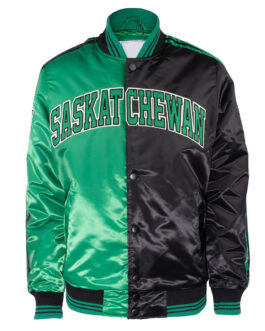 Team Spirit Saskatchewan Roughriders Black and Green Jacket