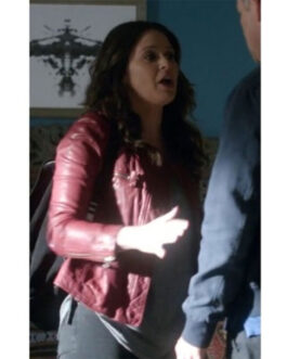 Scandal Katie Lowes Red Leather Jacket