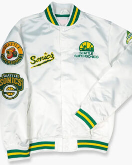 Seattle Supersonics Golden Age White Satin Jacket