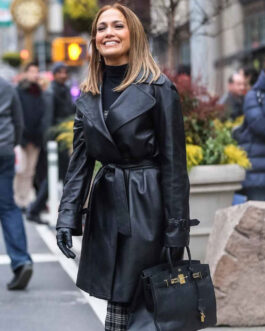 Second Act Jennifer Lopez Black Leather Coat
