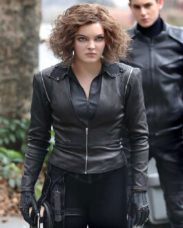 Gotham S05 Camren Bicondova Leather Jacket with Removable Hood