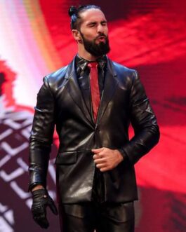 WWE Seth Rollins Black Leather Blazer