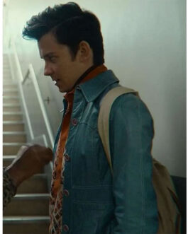 Sex Education Asa Butterfield Blue Leather Jacket