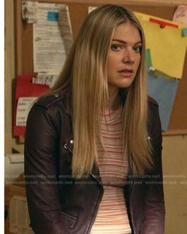 Shameless S11 Kate Miner Maroon Leather Jacket
