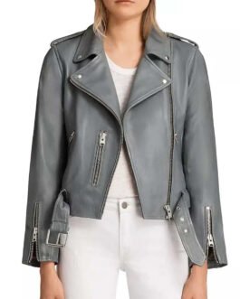 FBI Most Wanted Roxy Sternberg Gray Leather Jacket