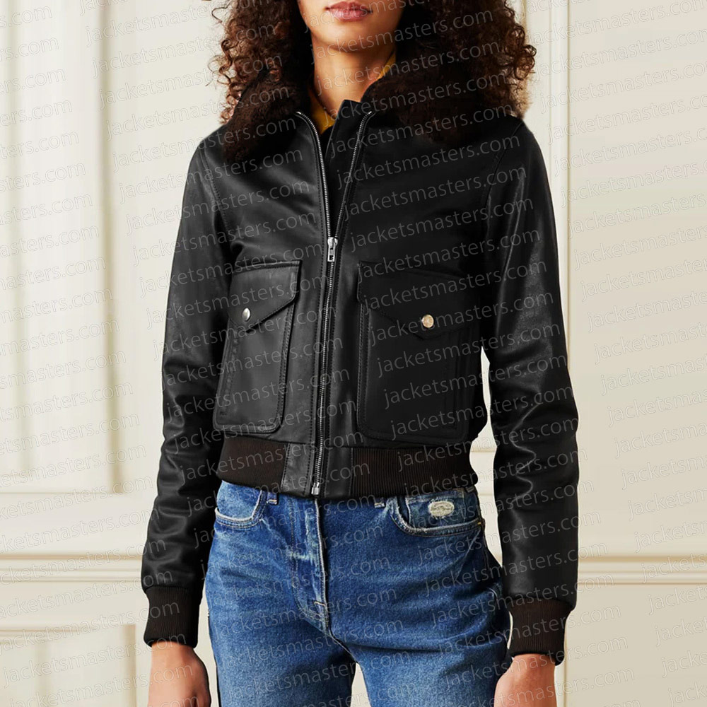 A Murder at the End of the World Alice Braga Leather Jacket - Image 3