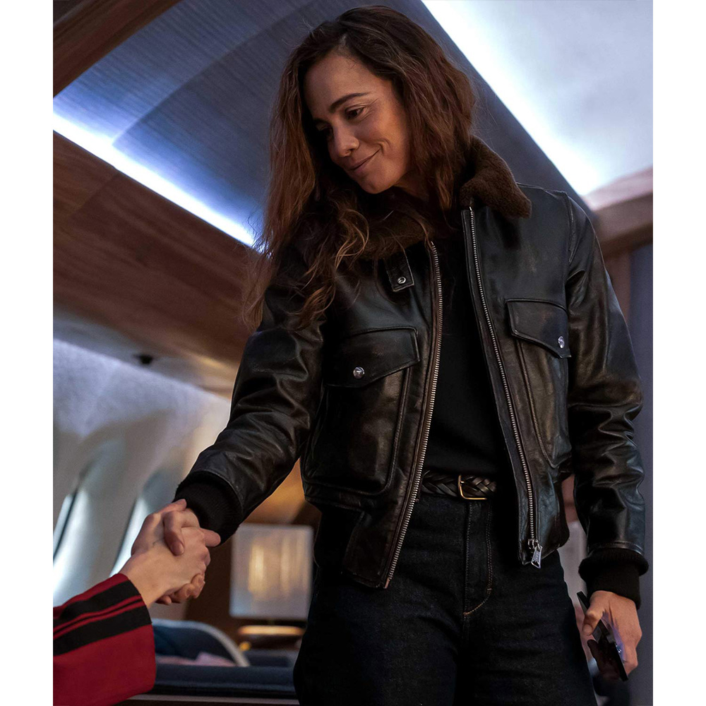 A Murder at the End of the World Alice Braga Leather Jacket - Image 2