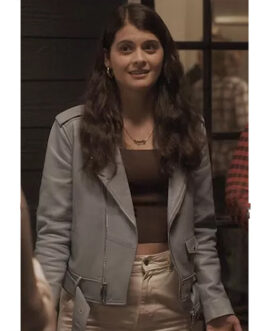 Single Drunk Female Sofia Black-D’Elia Blue Leather Jacket