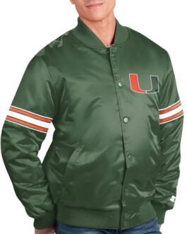 Miami Hurricanes Slider Green Jacket