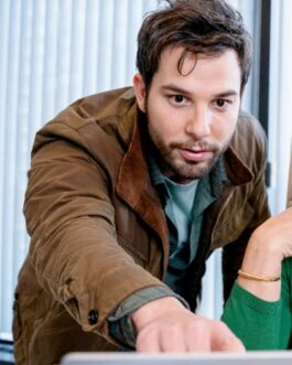 Skylar Astin So Help Me Todd Brown Cotton Jacket