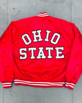 Ohio State Buckeyes 1990’s Spellout Red Bomber Jacket