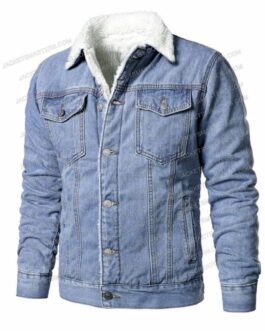 Marissa Reyes Spirit Halloween Shearling Denim Jacket