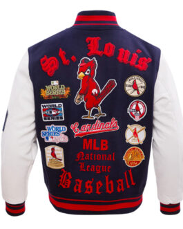 St. Louis Cardinals Old English Navy and White Varsity Jacket