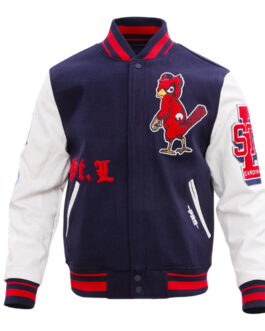 St. Louis Cardinals Old English Navy and White Varsity Jacket
