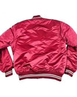Stanford Spellout Red Varsity Satin Jacket